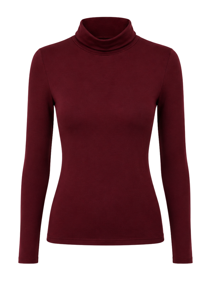 Bamboo Skivvy Turtleneck - Mulberry
