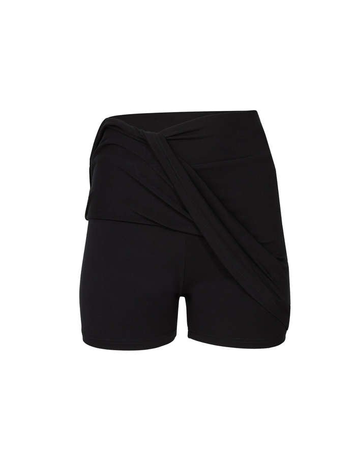 black women's skort, skirt with hidden bike shorts underneath, women's bamboo clothing