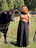 Bamboo Swishy Skirt Maxi - Black