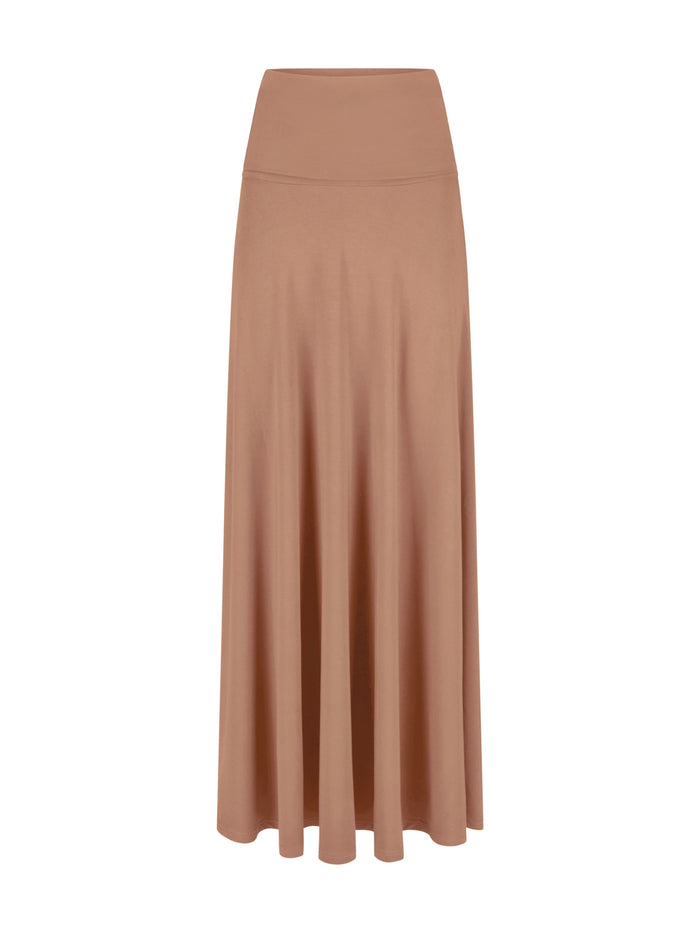 Bamboo Swishy Skirt Maxi - Toffee