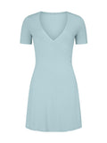 Bamboo Wrap Dress - Mini - Topaz