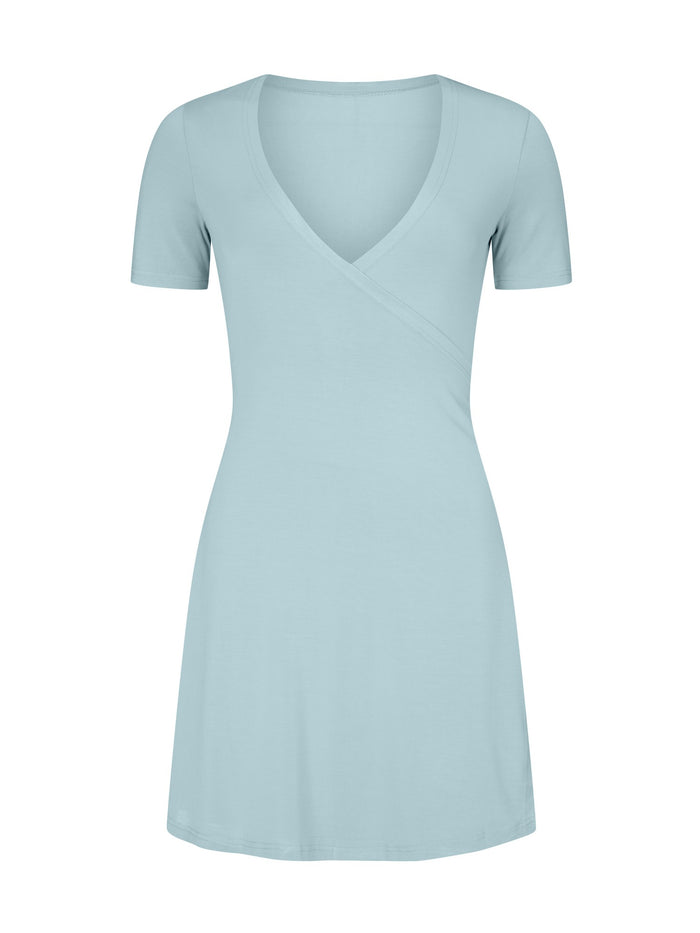 Bamboo Wrap Dress - Mini - Topaz