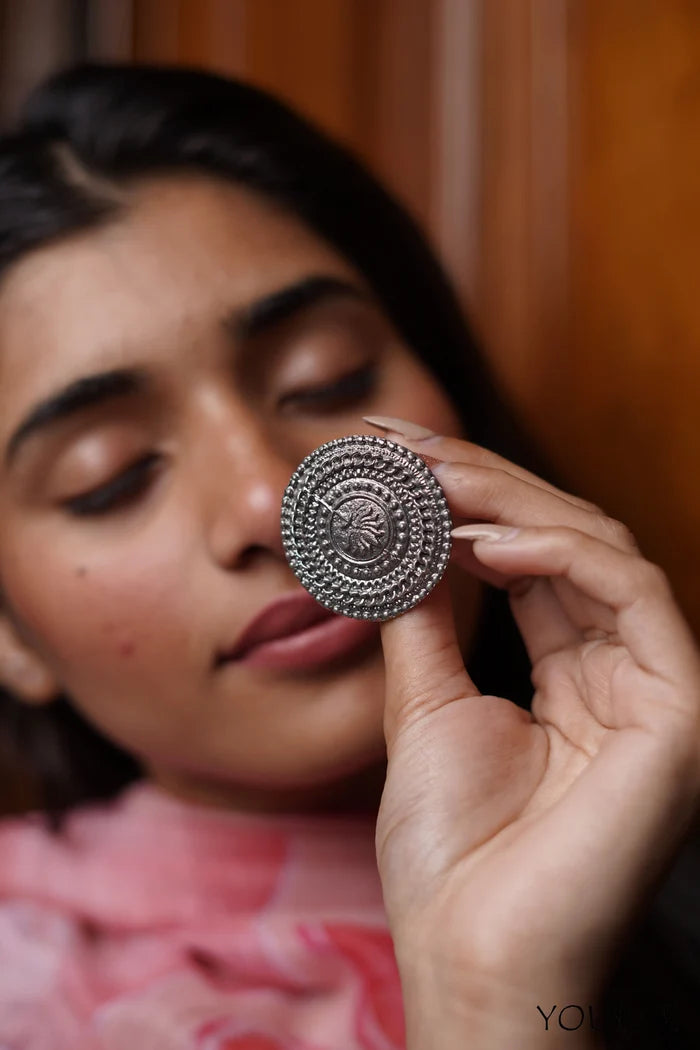 Barkha Oxidised Free Size, Adjustable Ring