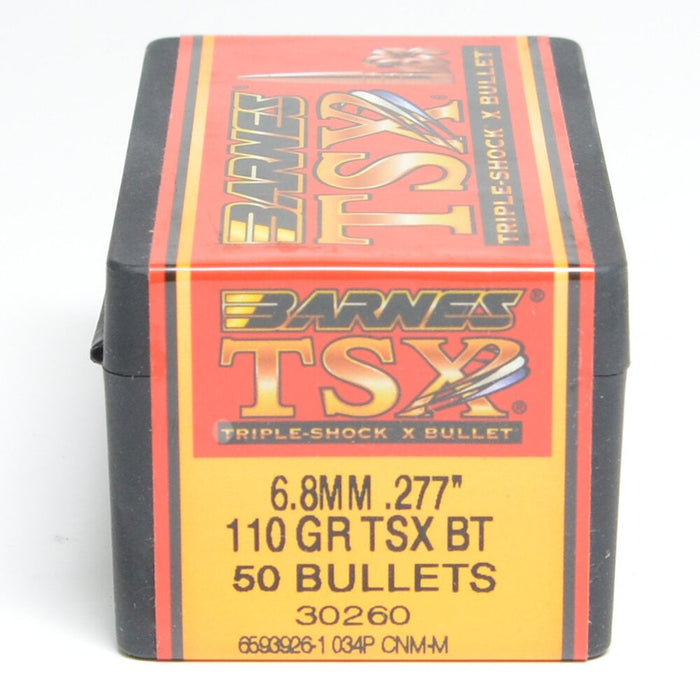 Barnes .277 Diameter 110 Grain Solid Hollow Point TSX 50 Count Bullets
