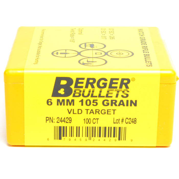 Berger .243 Diameter 105 Grain Open Tip Match Target VLD Bullets