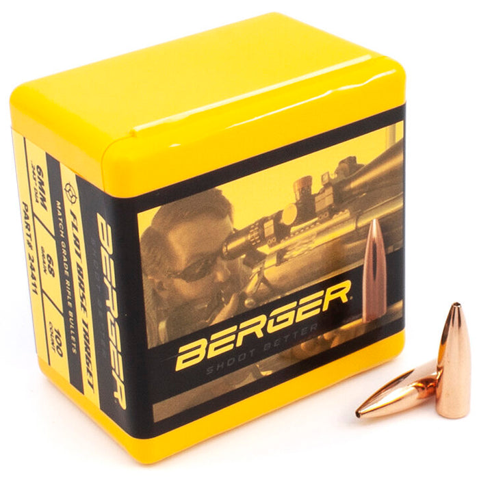 Berger .243 / 6mm 68 Grain Target Flat Base (100)