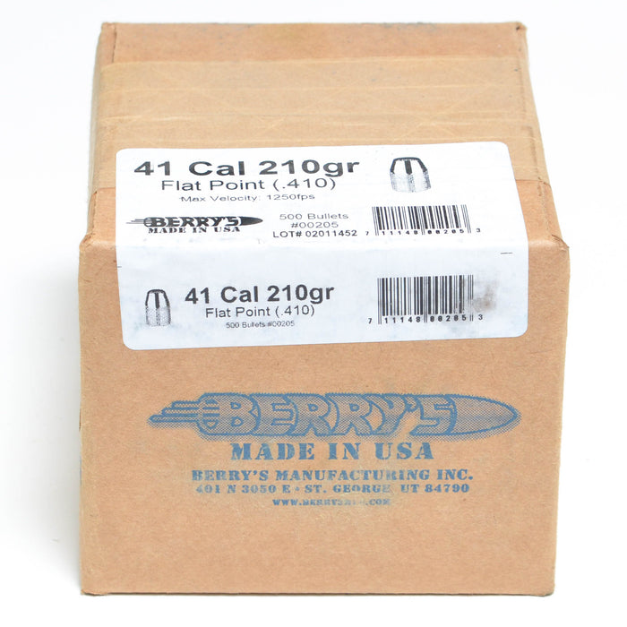 Berry's .410 Diameter 210 Grain Flat Point Bullets