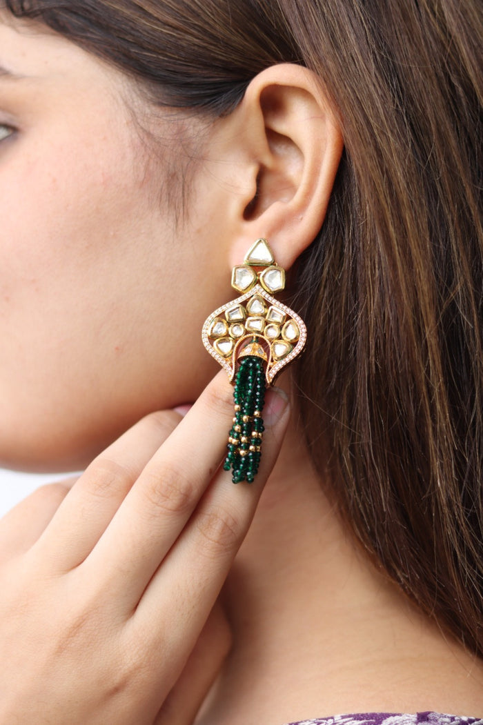 Bhuvika Gold Plated Kundan Earrings