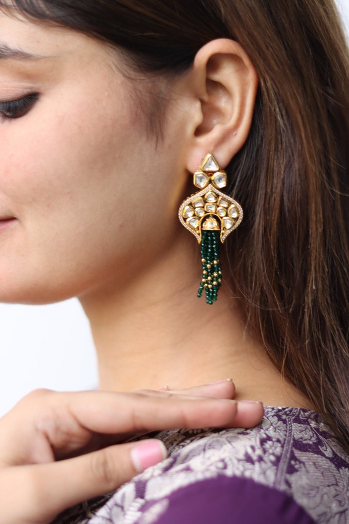 Bhuvika Gold Plated Kundan Earrings