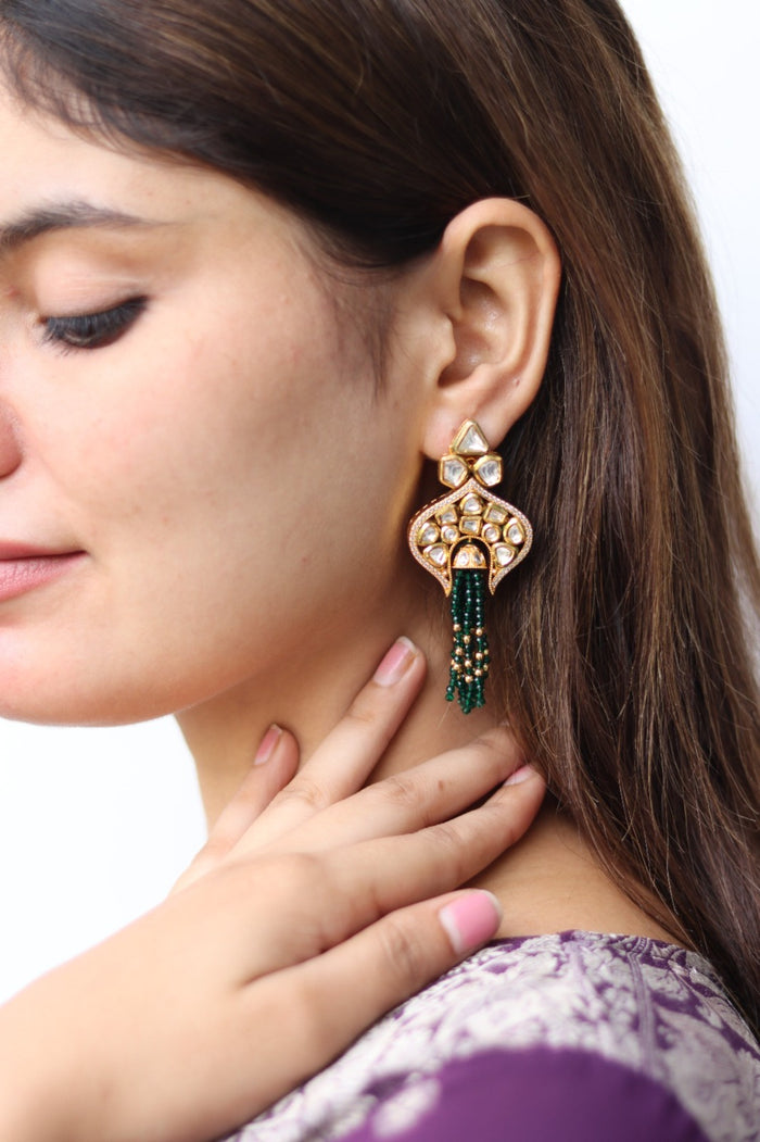 Bhuvika Gold Plated Kundan Earrings