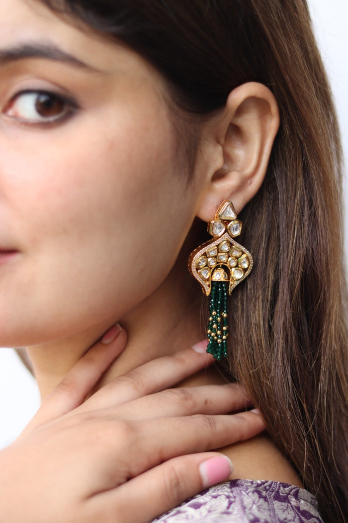 Bhuvika Gold Plated Kundan Earrings
