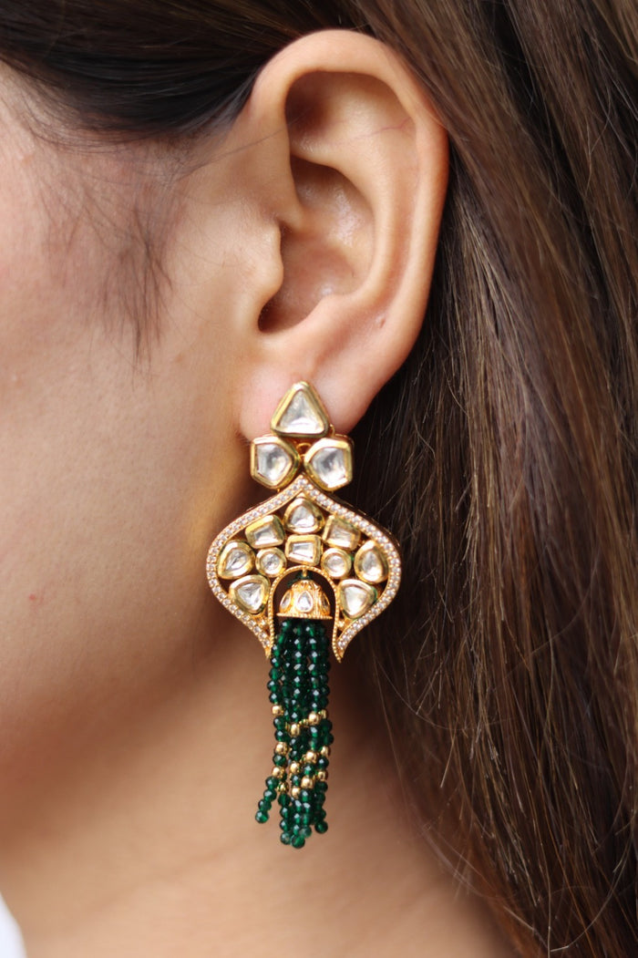 Bhuvika Gold Plated Kundan Earrings