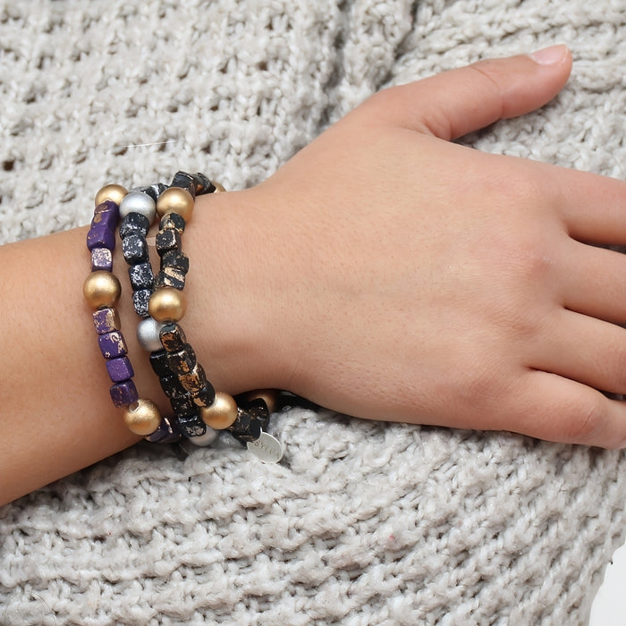 Black and Gold Speckle Bracelet