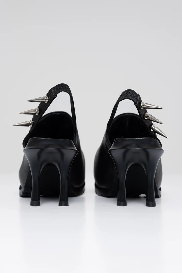 BLACK-DOUBLE-HEELED-MULES-WITH-SPIKE-DETAIL-ON-BACK-STRAP-BACK-VIEW