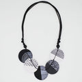 Black Harlowe Round Disc Necklace - Sylca Designs - Chunky Jewelry