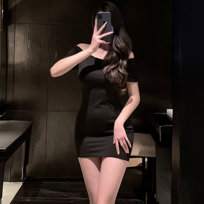 Black backless lace lingerie styling