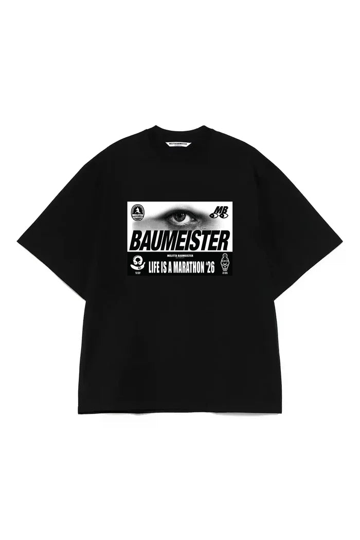 BLACK RAGLAN RUNNER BIB TEE