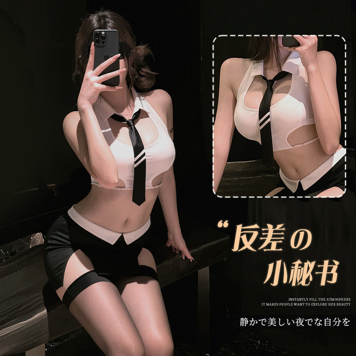 Black secretary costume lingerie set