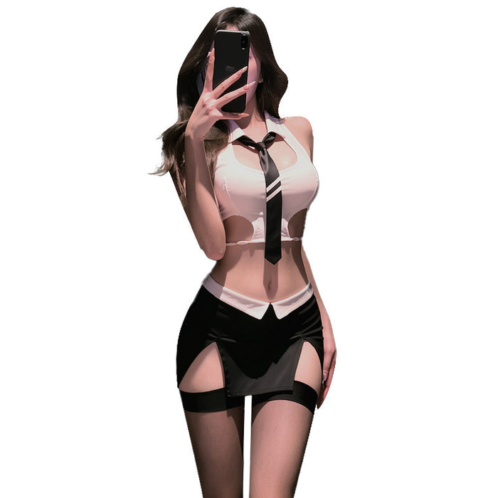 Black secretary costume lingerie product view