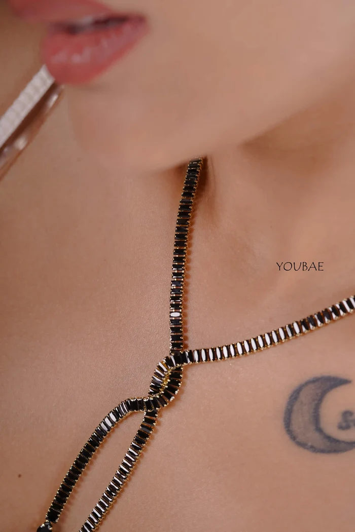 Black Statement Criss Cross Neckpiece
