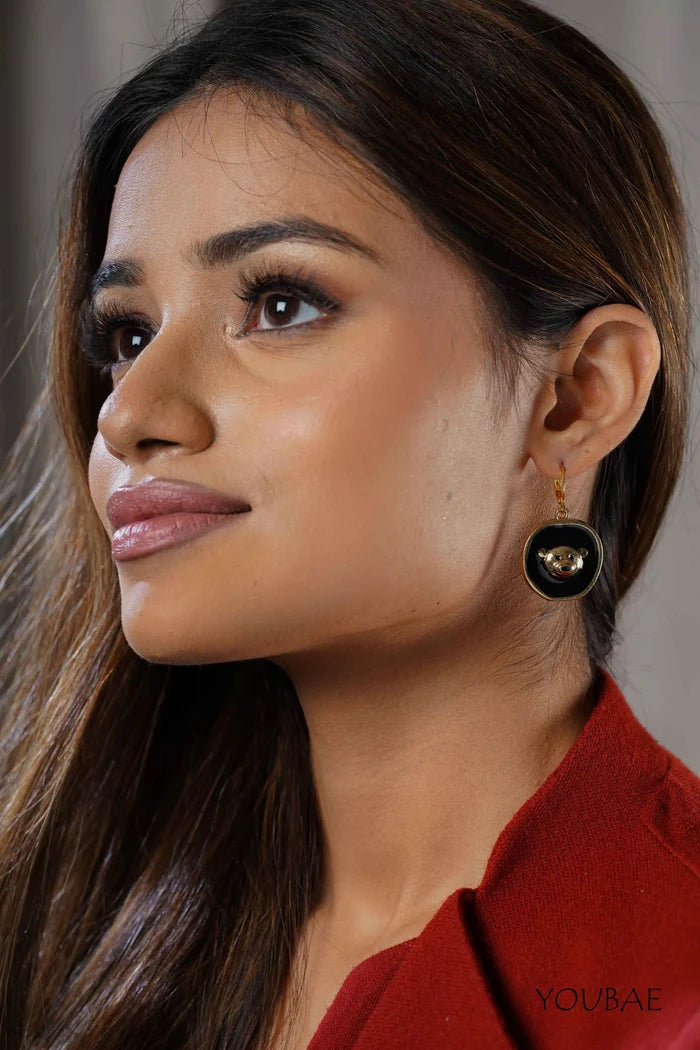 Black Teddy Earrings