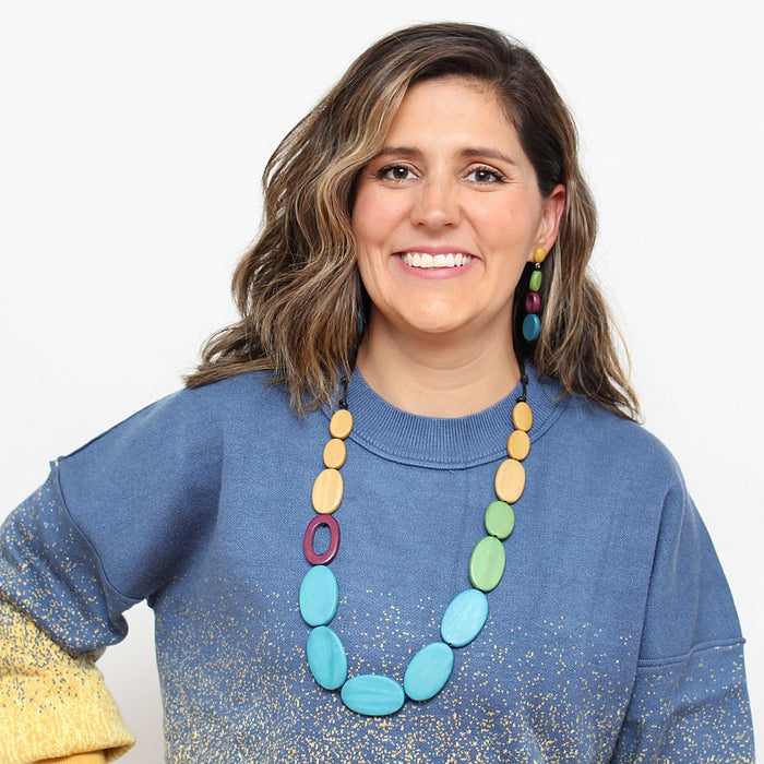 Blue and Green Shiori Necklace - Sylca Designs - Chunky Jewelry