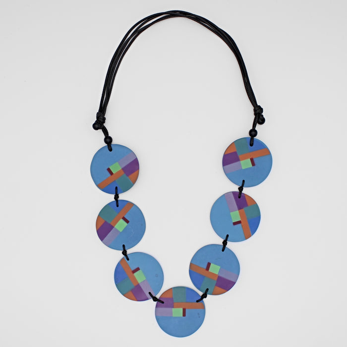 Blue Multi Poppy Necklace - Sylca Designs - Chunky Jewelry