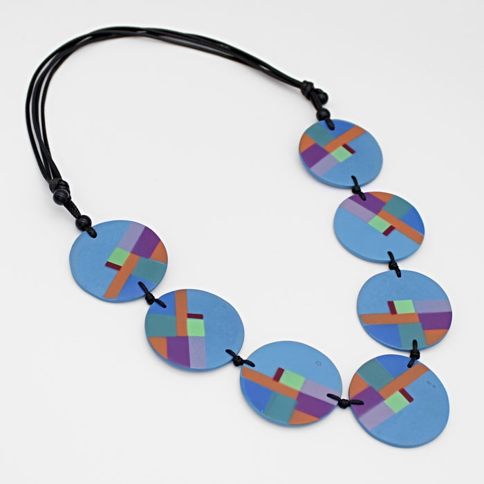 Blue Multi Poppy Necklace - Sylca Designs - Chunky Jewelry