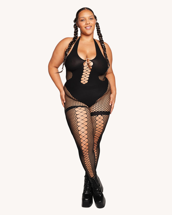 Booth Baddie Fishnet Jumpsuit
