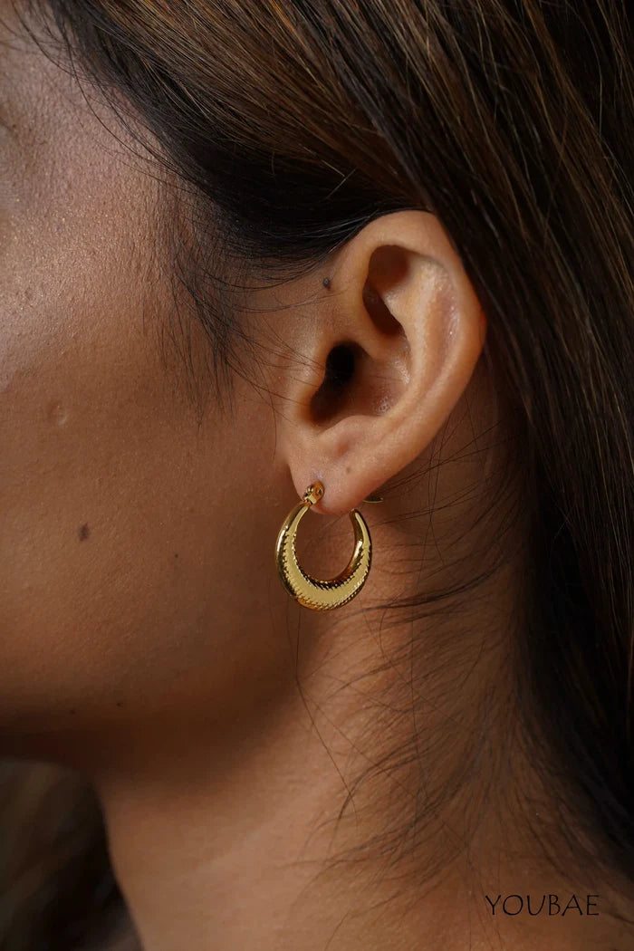 Brielle Hoops, Anti-Tarnish Steel Earrings