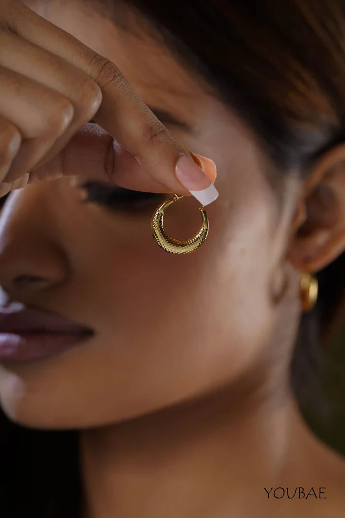 Brielle Hoops, Anti-Tarnish Steel Earrings