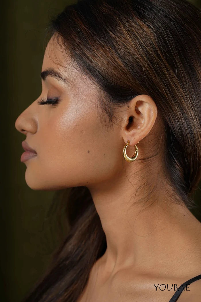 Brielle Hoops, Anti-Tarnish Steel Earrings