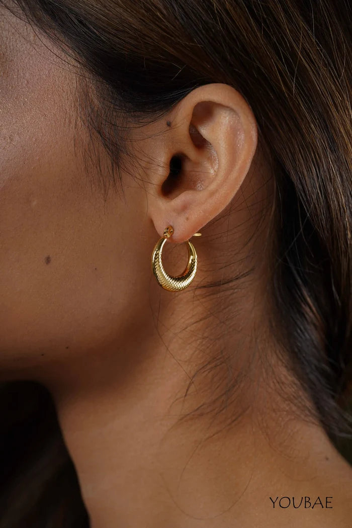 Brielle Hoops, Anti-Tarnish Steel Earrings