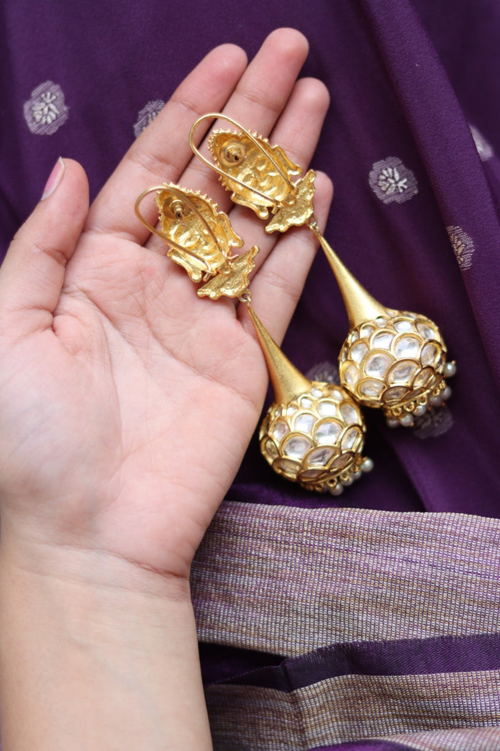 Budha Statement Gold Plated Earrings
