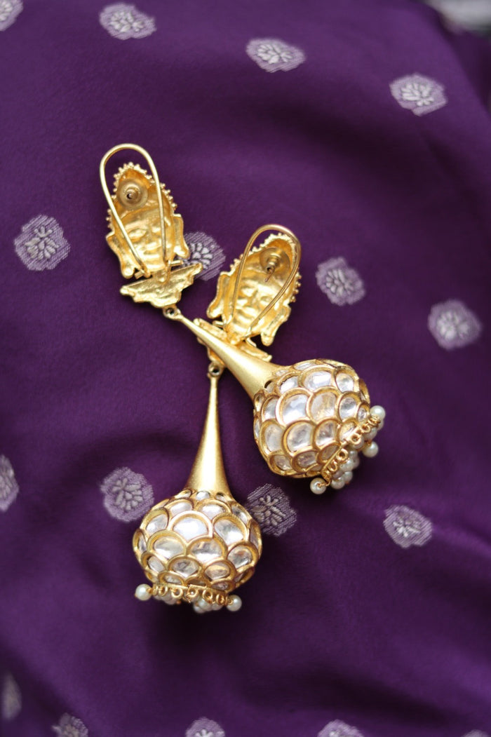 Budha Statement Gold Plated Earrings