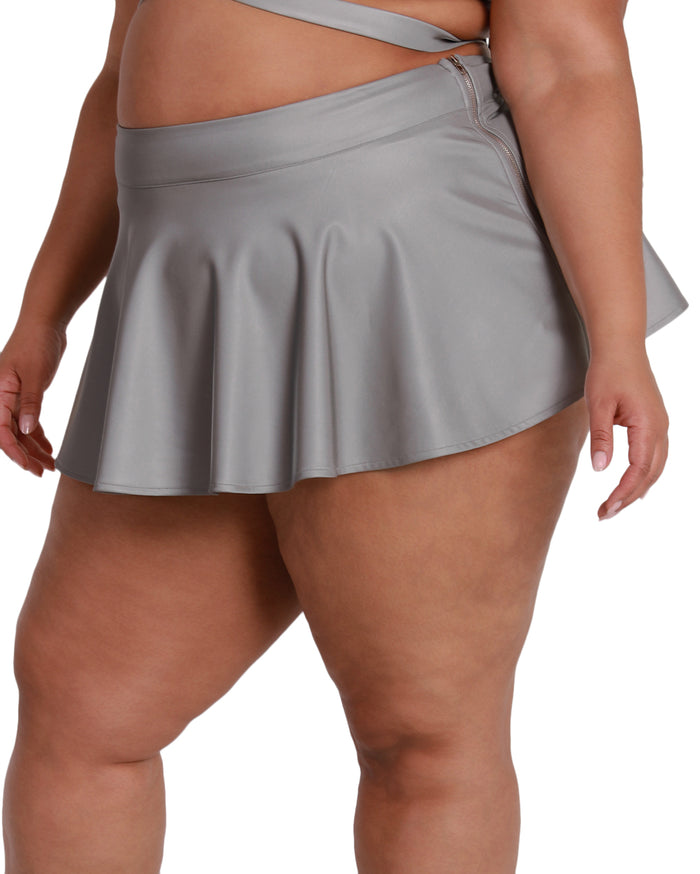 Charge of Light Reflective Skater Skirt-Curve1-Silver-Side--Britney---1X