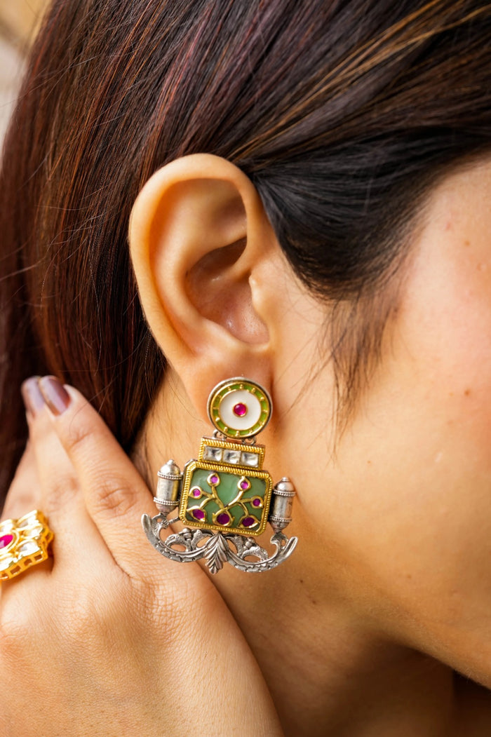 Charuka Gold Plated Fusion Earrings