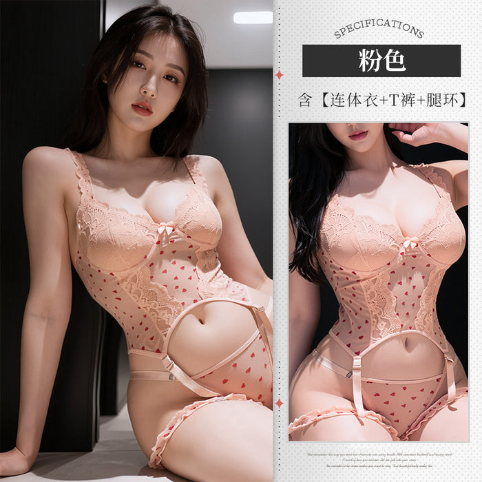 Cherry print lingerie dress product view