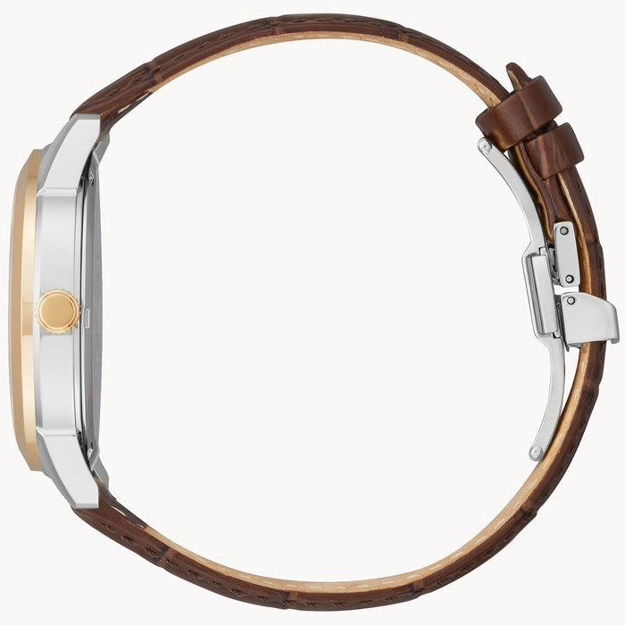 Citizen AW0096-06L Rolan Corso – Men’s Eco-Drive Rose Gold Navy Dial Brown Leather Strap Watch