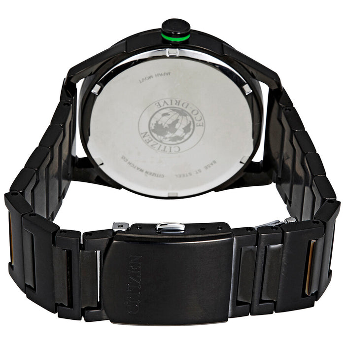 Citizen BM6985-55E CTO Drive – Men’s Eco-Drive Black Ion-Plated Stainless Steel Black Dial 42mm Watch with Green Accents