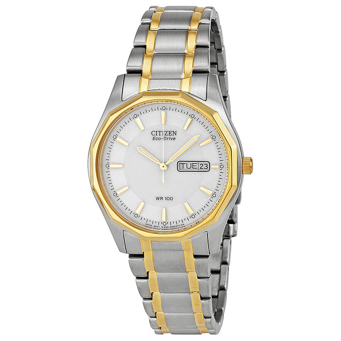 Citizen BM8434-58A Corso – Men’s Eco-Drive Two-Tone Stainless Steel White Dial Day-Date 37mm Watch