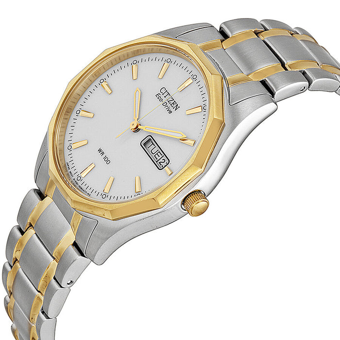 Citizen BM8434-58A Corso – Men’s Eco-Drive Two-Tone Stainless Steel White Dial Day-Date 37mm Watch