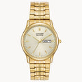Citizen BM8452-99P Corso – Men’s Eco-Drive Gold-Tone Stainless Steel Champagne Dial Day-Date Watch