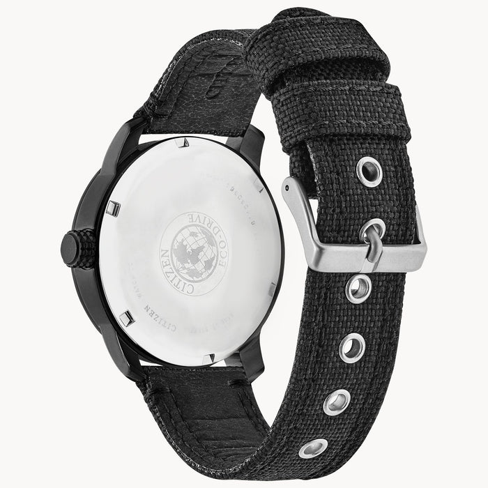 Citizen BM8475-00F Chandler/Garrison – Men’s Eco-Drive Stainless Steel Black Dial Black Canvas Strap Field Watch