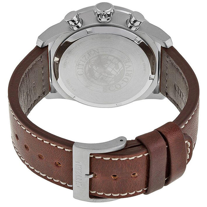 Citizen CA4210-24E Avion Eco-Drive Chronograph – Men’s Stainless Steel Black Dial Brown Leather Strap Vintage Pilot Watch