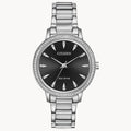 Citizen Eco-Drive Silhouette Crystal FE7040-53E – Stainless Steel Bracelet, Black Dial with Crystal Accents Ladies’ Watch