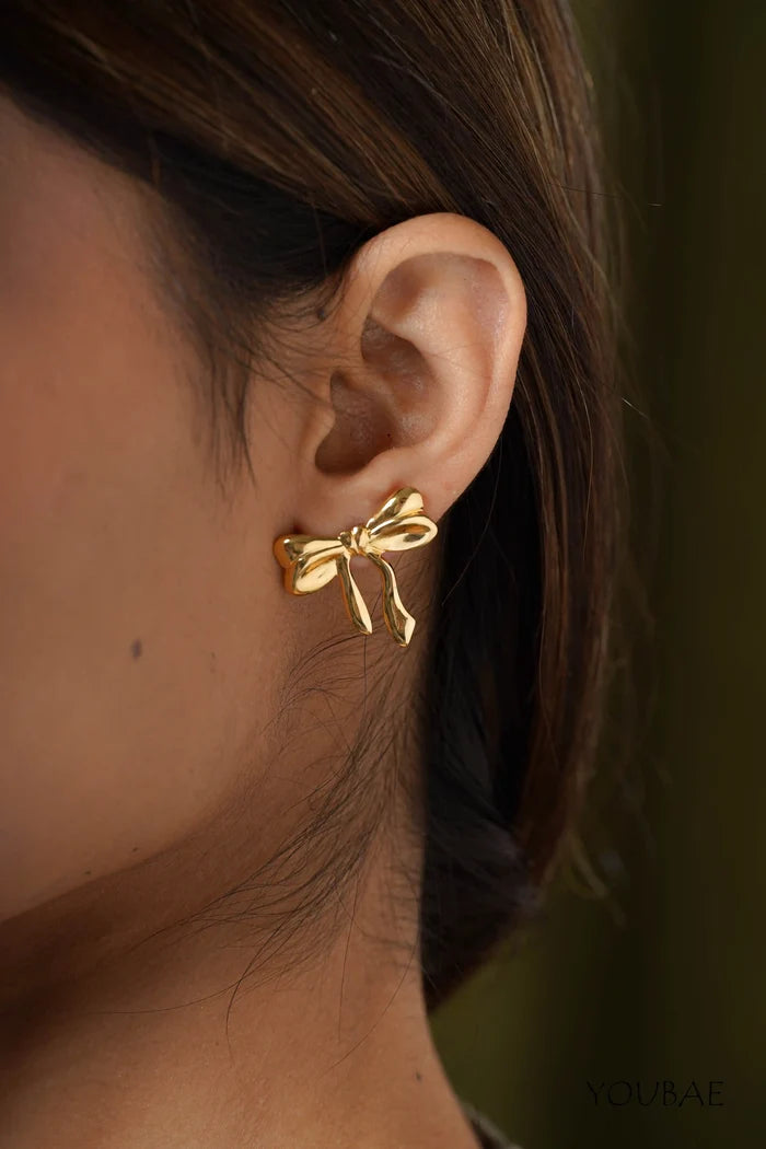 Classic Timeless Bow Studs, Anti-Tarnish Steel Earrings