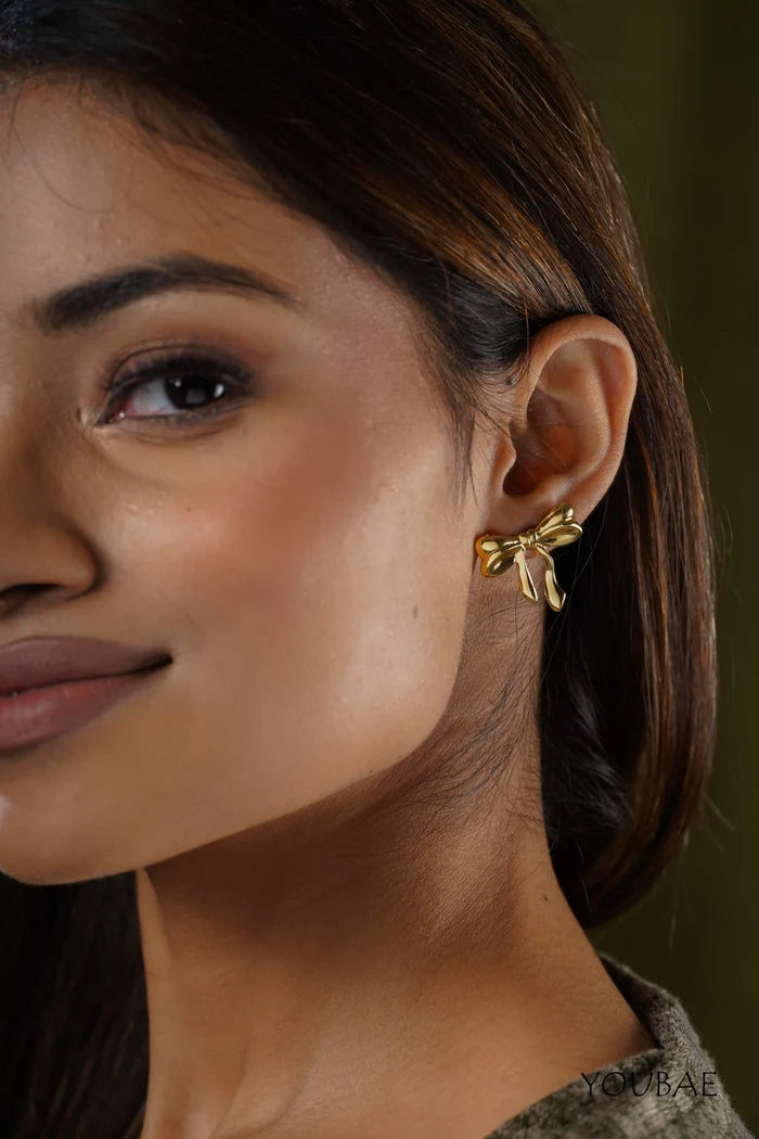 Classic Timeless Bow Studs, Anti-Tarnish Steel Earrings