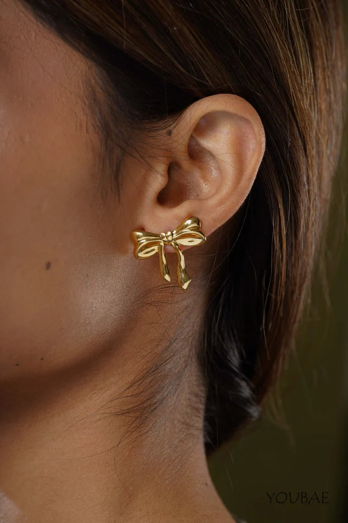 Classic Timeless Bow Studs, Anti-Tarnish Steel Earrings