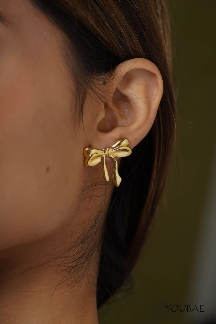 Classic Timeless Bow Studs, Anti-Tarnish Steel Earrings